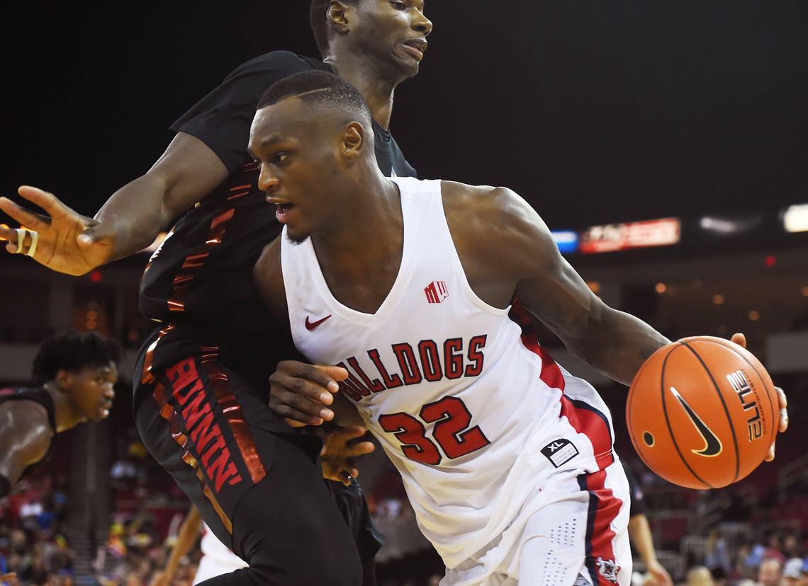Fresno State forward Nate Grimes had a double-double with 22 points and 10 rebounds in a 77-70 overtime loss at No. 25 Utah State Saturday Dec. 7, 2019.