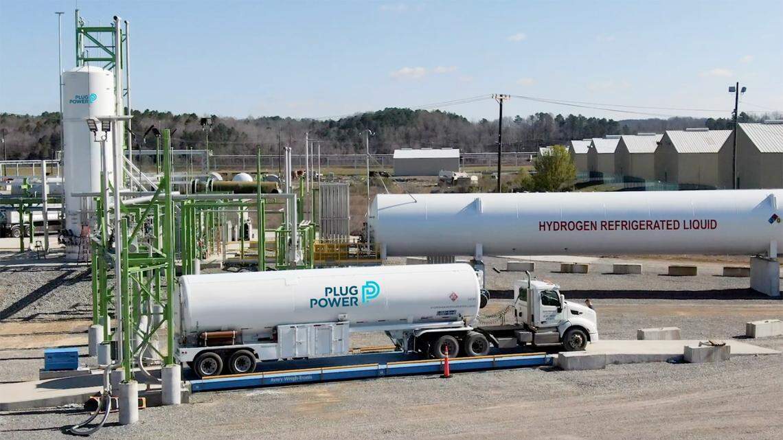 New York-based Plug Power is set to build what it bills as the largest green hydrogen production facility on the West Coast near Mendota, California. This photo, supplied by the company, shows one of its other plants in a network that includes facilities in New York, Tennessee, and Georgia.