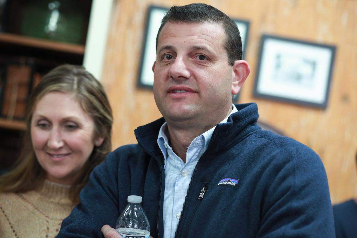 Republican incumbent David Valadao, R-Hanford during his Election Night watch party on Tuesday, Nov. 8, 2022 south of Hanford. Valadao is being challenged by Assemblymember Rudy Salas, D-Bakersfield, in the newly redrawn 22nd Congressional District.