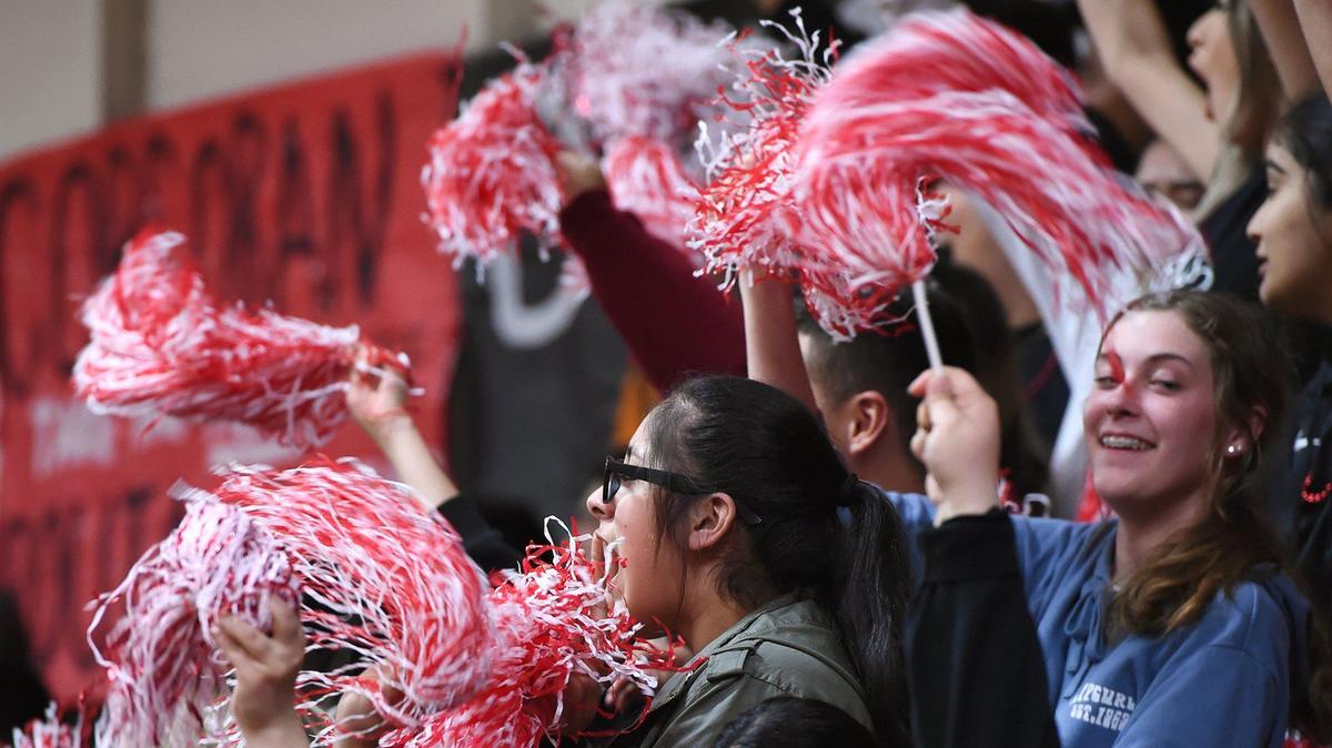 Fowler students cheer on their team in the Central Section Division V boys basketball semifinal playoff against Corcoran Tuesday night, Feb. 25, 2020 in Fowler. Fowler won 65-36, advancing to the finals.