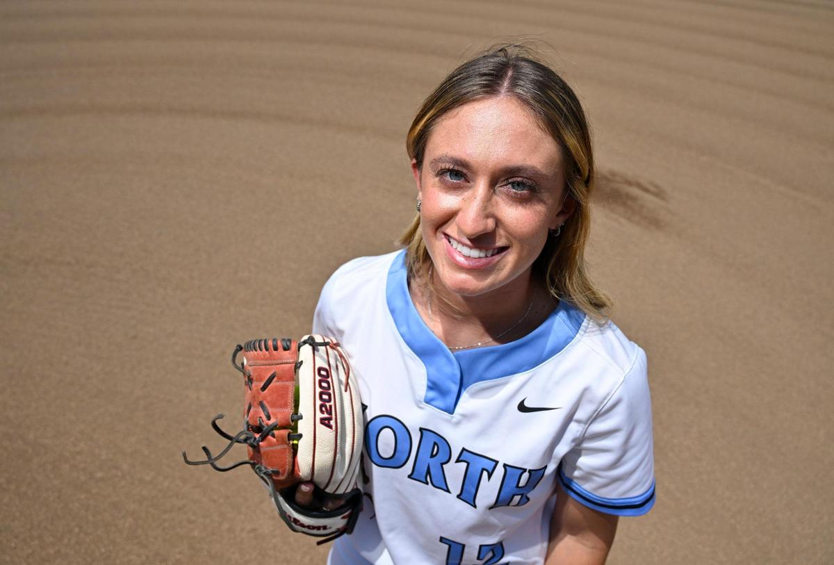 Clovis North senior Ryan Maddox has for the third time been named the Bee’s Softball Player of the Year. Photographed Tuesday, June 13, 2023 in Fresno.