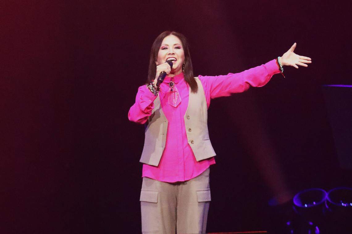 Mexican legend Ana Gabriel performs during her ‘Claro de Luna” Tour at Save Mart Center on Sept. 6, 2025, in Fresno.