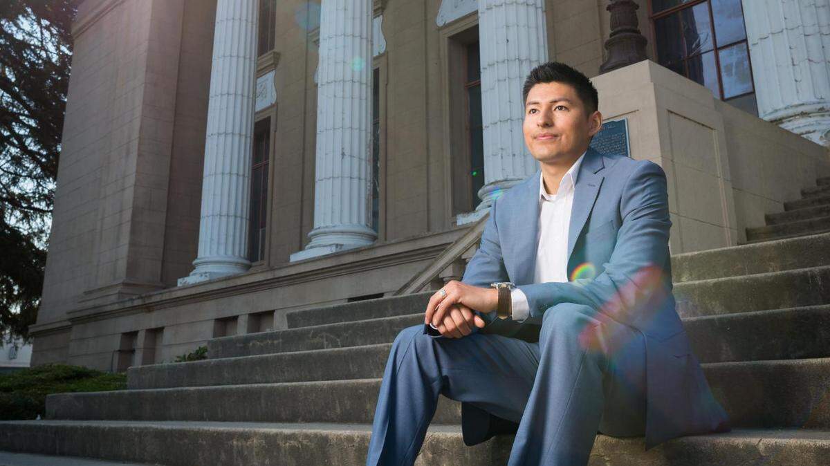 Max Vargas, pictured, when he was the senior policy advisor to Stockton former mayor Michael Tubbs.