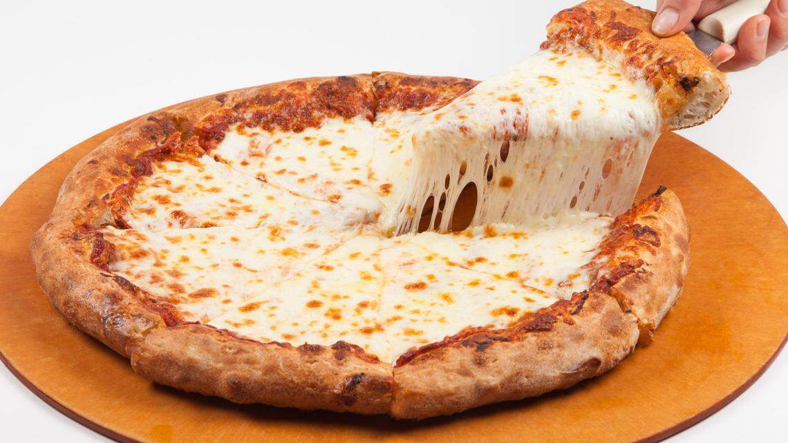 Pizza Factory sells pizzas like this one. It’s planning to open a new location at Herndon and Marks avenues.