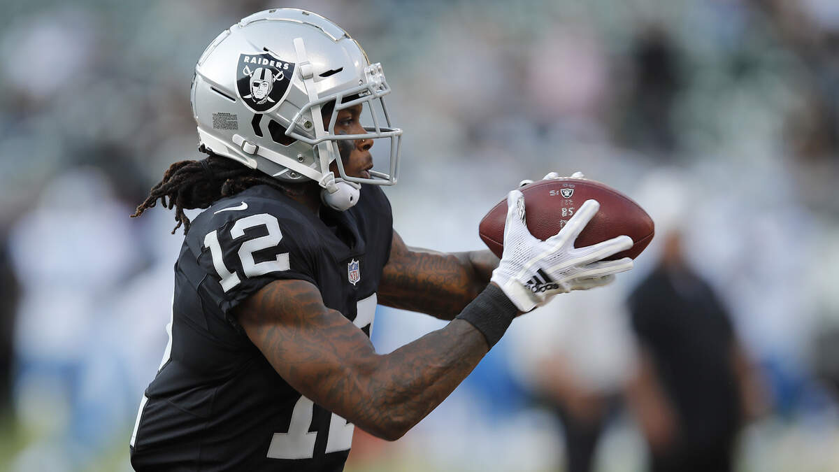 Oakland Raiders wide receiver Martavis Bryant warms up before an NFL preseason football game against the Detroit Lions in Oakland, Calif., Friday, Aug. 10, 2018. Bryant was waived by the team on Sept. 1, 2018, but the team re-signed him to a one-year deal on Wednesday, Sept. 12, 2018.