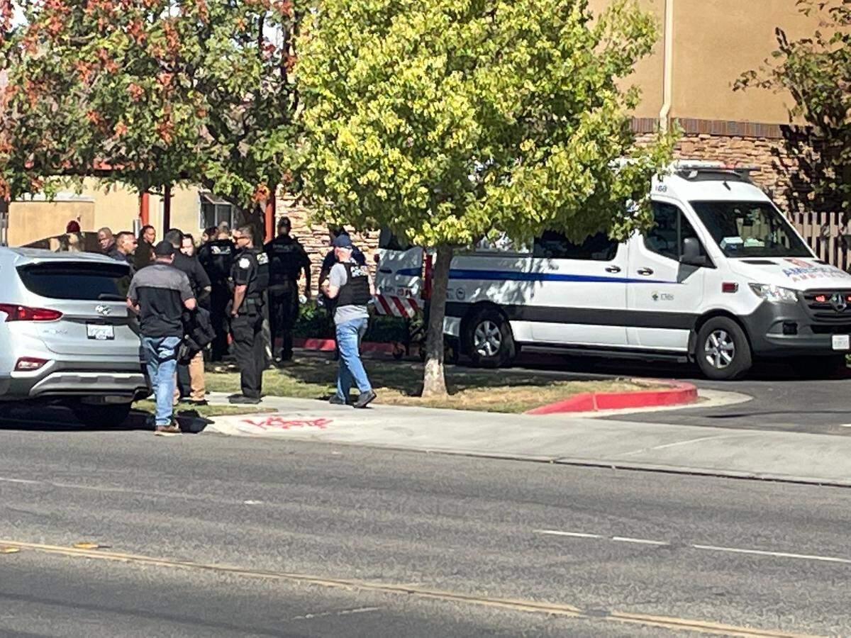 Law enforcement and first responders were at the scene of a shooting in southeast Fresno, California, on Wednesday, Sept. 21, 2022.