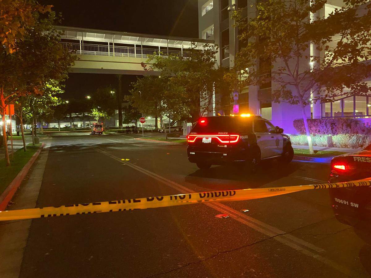 A pedestrian was struck by a vehicle near Community Regional Medical Center on Saturday, Oct. 21, 2023.
