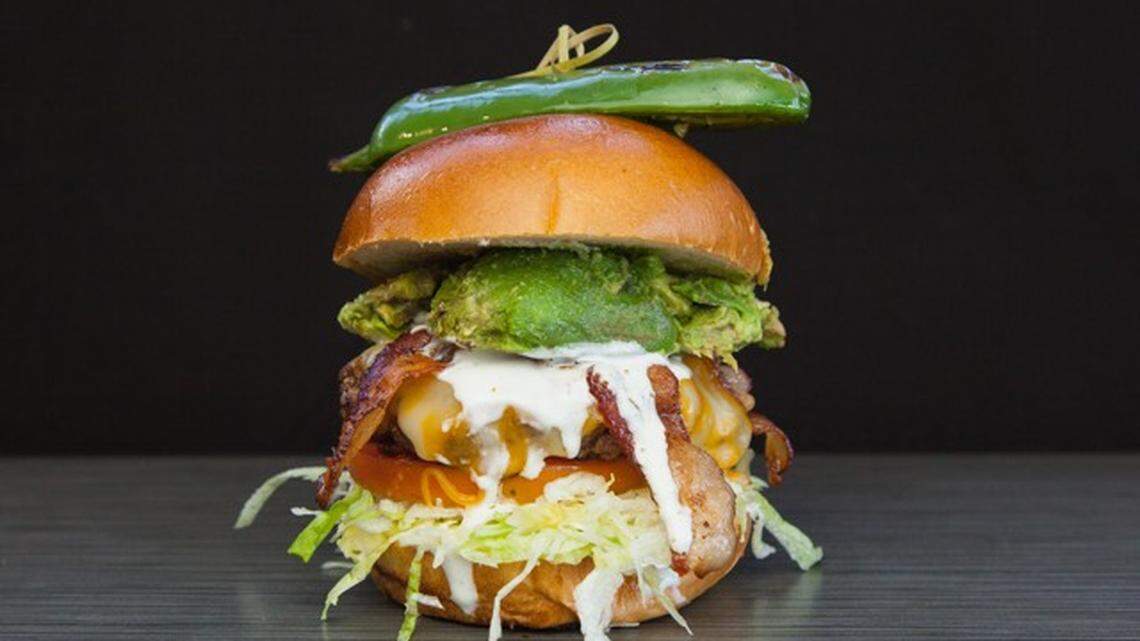 The “California Kid” burger, a favorite at Brooks Burgers, comes with a one-third pound patty, avocado, bacon, lettuce tomato, ranch and pepper jack cheese and is topped with a roasted jalapeño.
