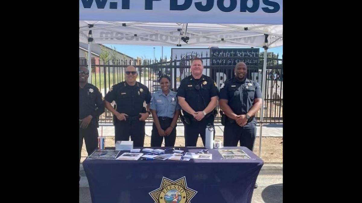 A photo posted on the Fresno Police Department’s Facebook page on July 23, 2022, was referenced in a lawsuit by former officer Amya Brooks, who has said she faced a hostile work environment, sexual harassment, racial discrimination and other hardships as a cadet and officer.