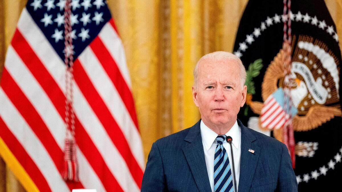 US President Joe Biden speaks during a meeting in the East Room of the White House in Washington, DC, USA, 25 August 2021.