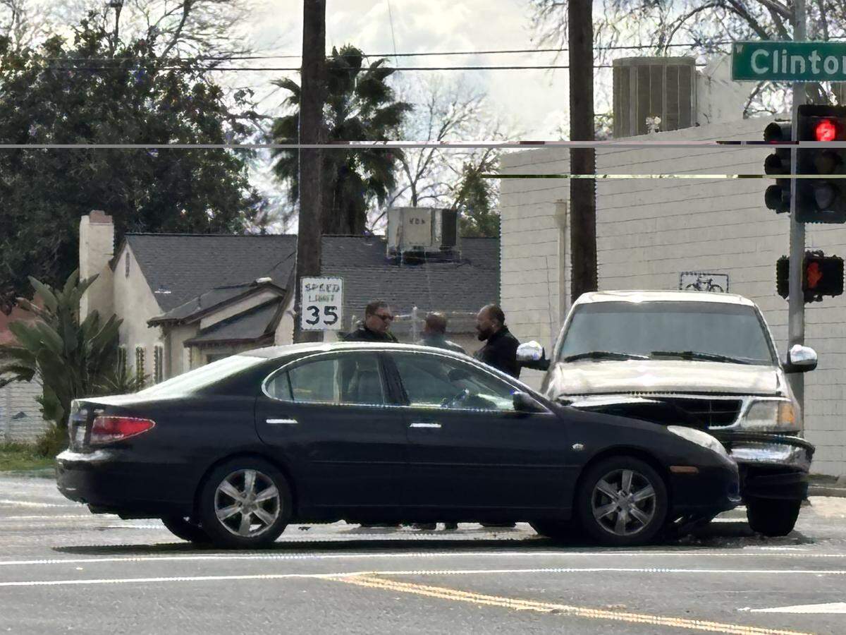 Officers responded to a crash at Clinton and Fruit avenues in Fresno, California on Friday, Feb. 20, 2026.