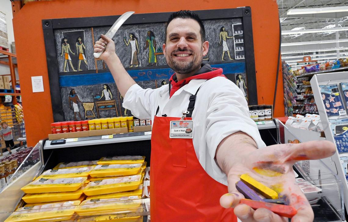 Scott Bolter, better known as Scott In Meat, has a following on social media for the chalk art he creates at WinCo Foods in Clovis, where he works in the meat department.