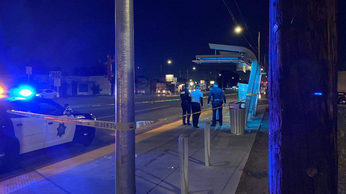 A man was stabbed in the neck by another passenger Tuesday night shortly after both got off a FAX bus in central Fresno. There was no previous altercation.