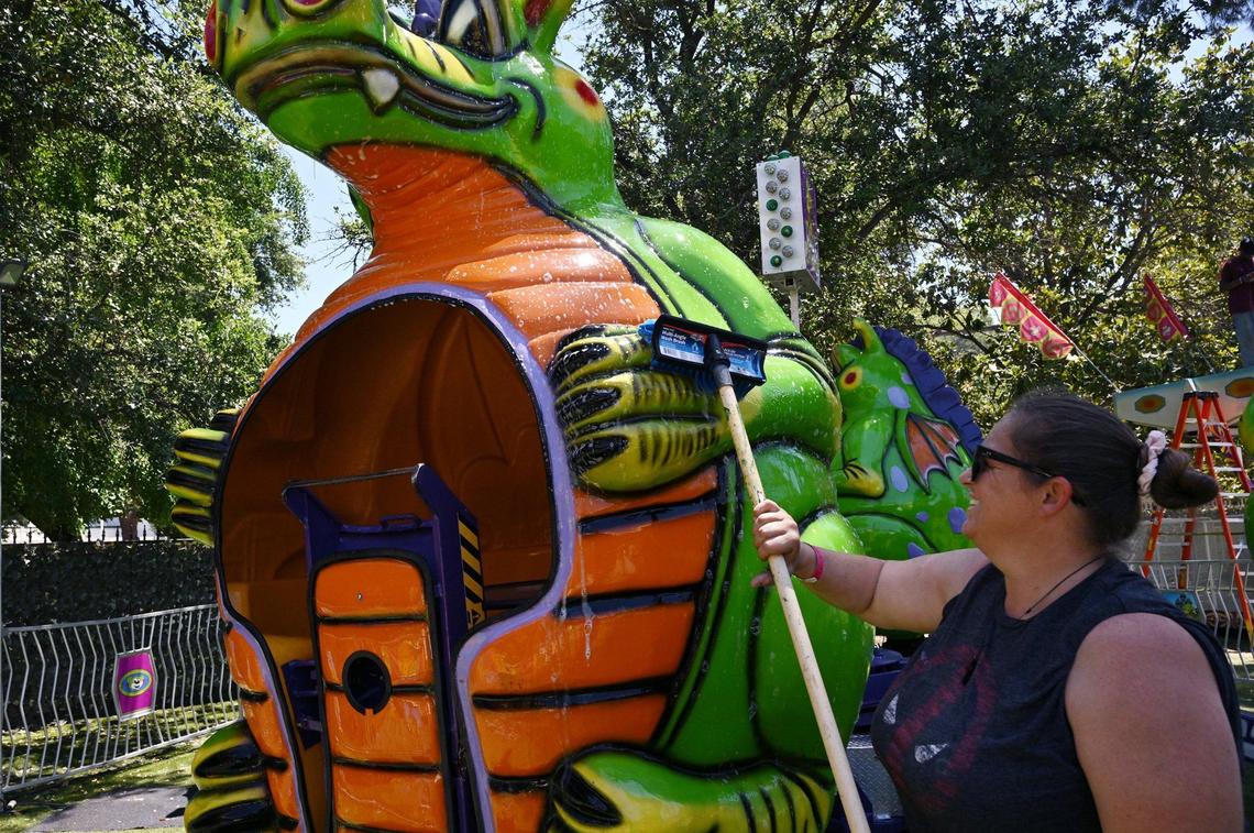 Kristina Key, kitchen manager at Playland Fresno in Roeding Park helps prepare for this weekend’s Summer Jam 2024 Thursday morning, June 20, 2024 in Fresno.