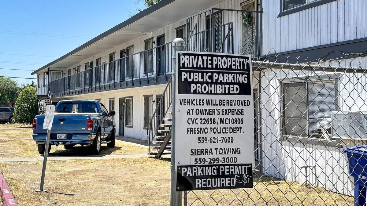 An apartment complex in Fresno owned by JD Home Rentals is shown on Monday, June 15, 2026. JD Home Rentals, one of Fresno's largest landlord companies, has filed at least seven lawsuits against the City of Fresno this year. The company is arguing in court documents that code enforcement officers sometimes accessed its properties without consent when they filed citations.