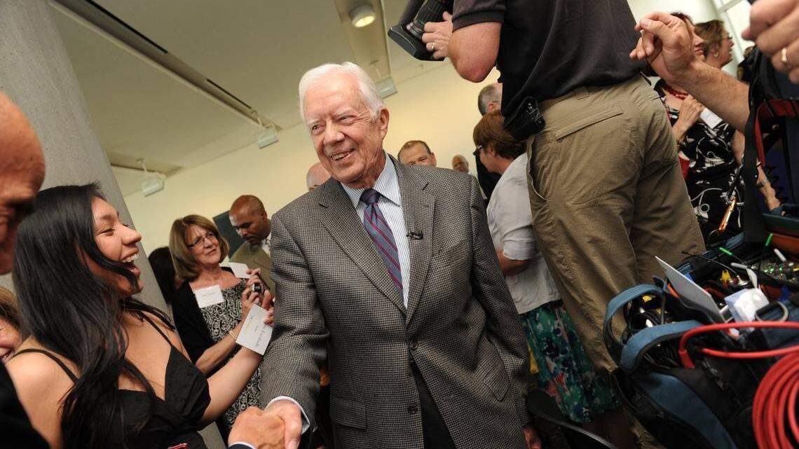 Former President Jimmy Carter visits UC Merced to receive the 2010 Alice and Clifford Spendlove Prize in Social Justice, Diplomacy and Tolerance in 2010.
