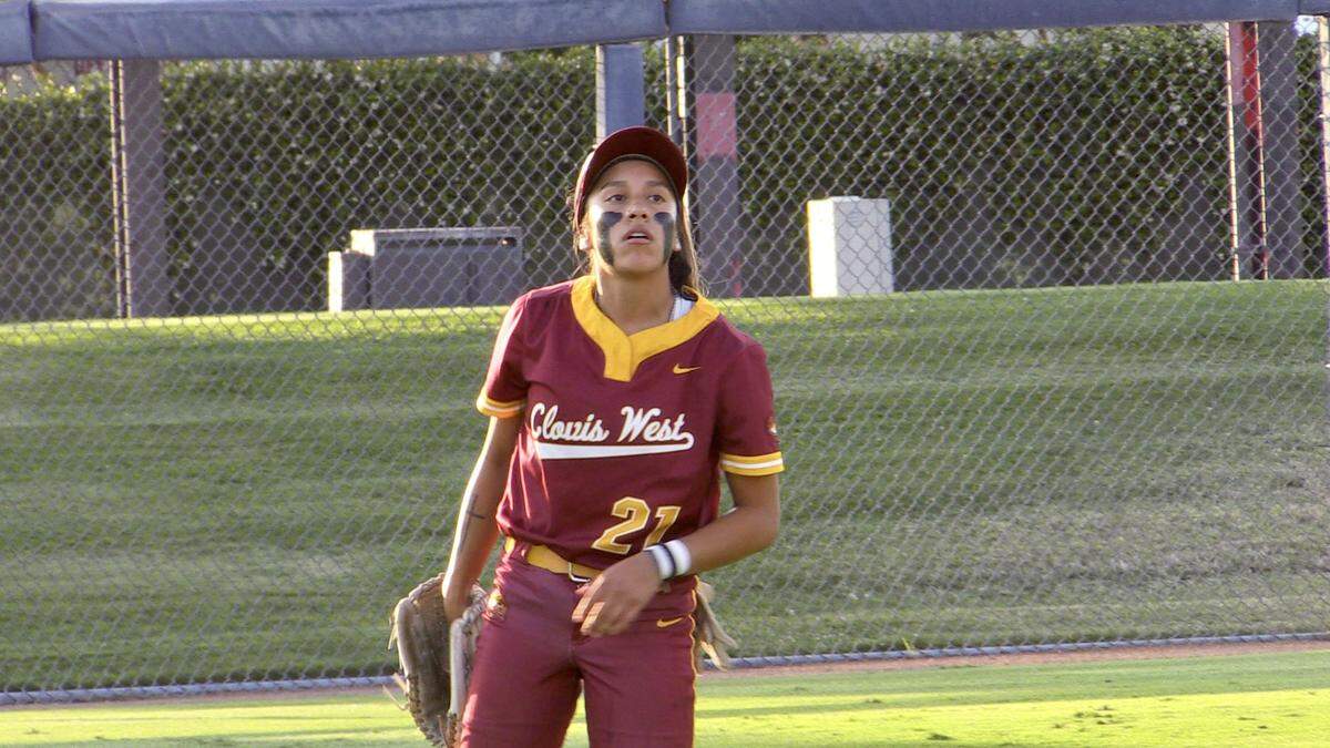 The City’s Millie Morales of Clovis West during the City/County All-Star high school softball game on Wednesday, June 21, 2023.