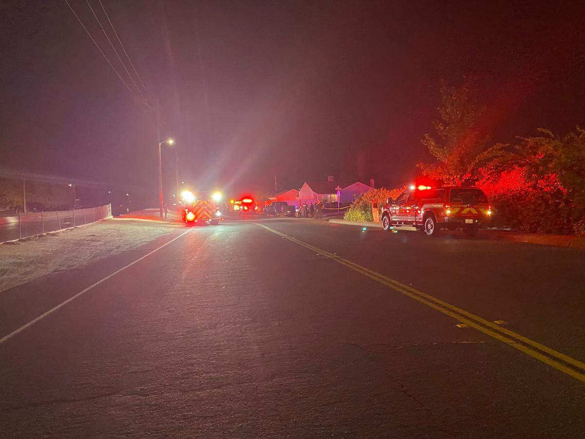 A motorcyclist was killed after colliding with truck at Maroa and Fedora avenues and went into a canal in Fresno, California on Friday, May, 2, 2025.