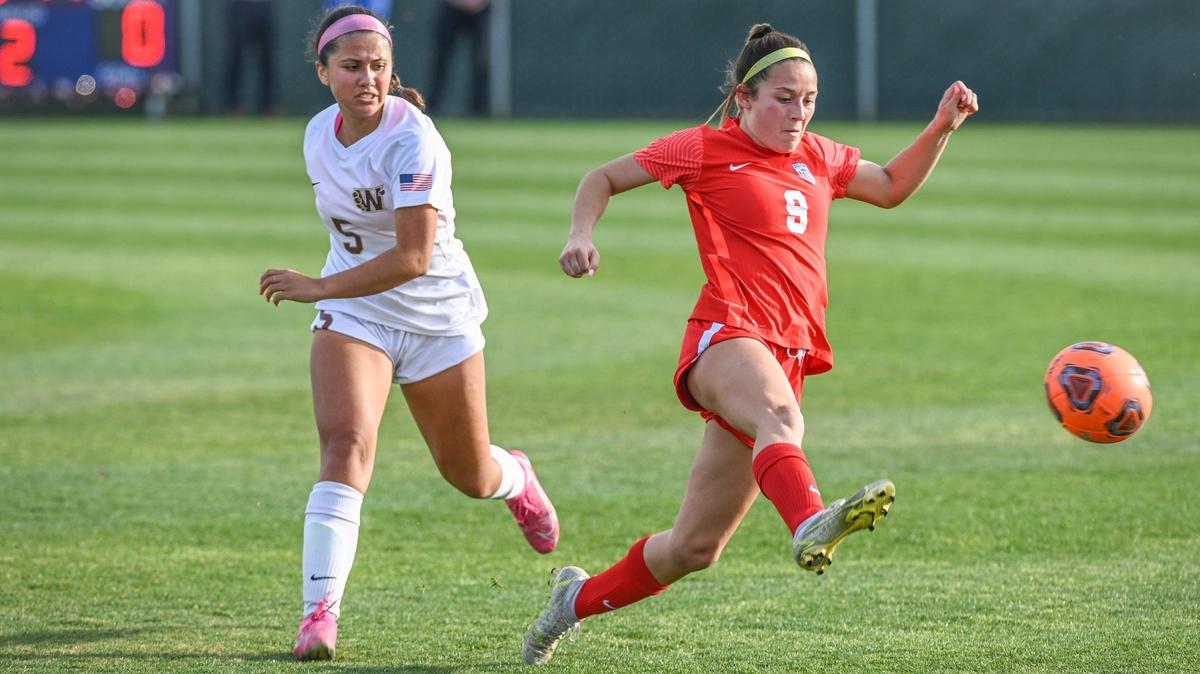 Buchanan’s Logan Nidy, right, clears the ball away from Whitney’s Valerie Gomez during their CIF Northern California soccer regional Division I quarterfinal at Buchanan High on Tuesday, March 1, 2022. Nidy scored a penalty kick goal in a 1-0 win over No. 7 Saint Francis on Thursday, March 3, 2022.