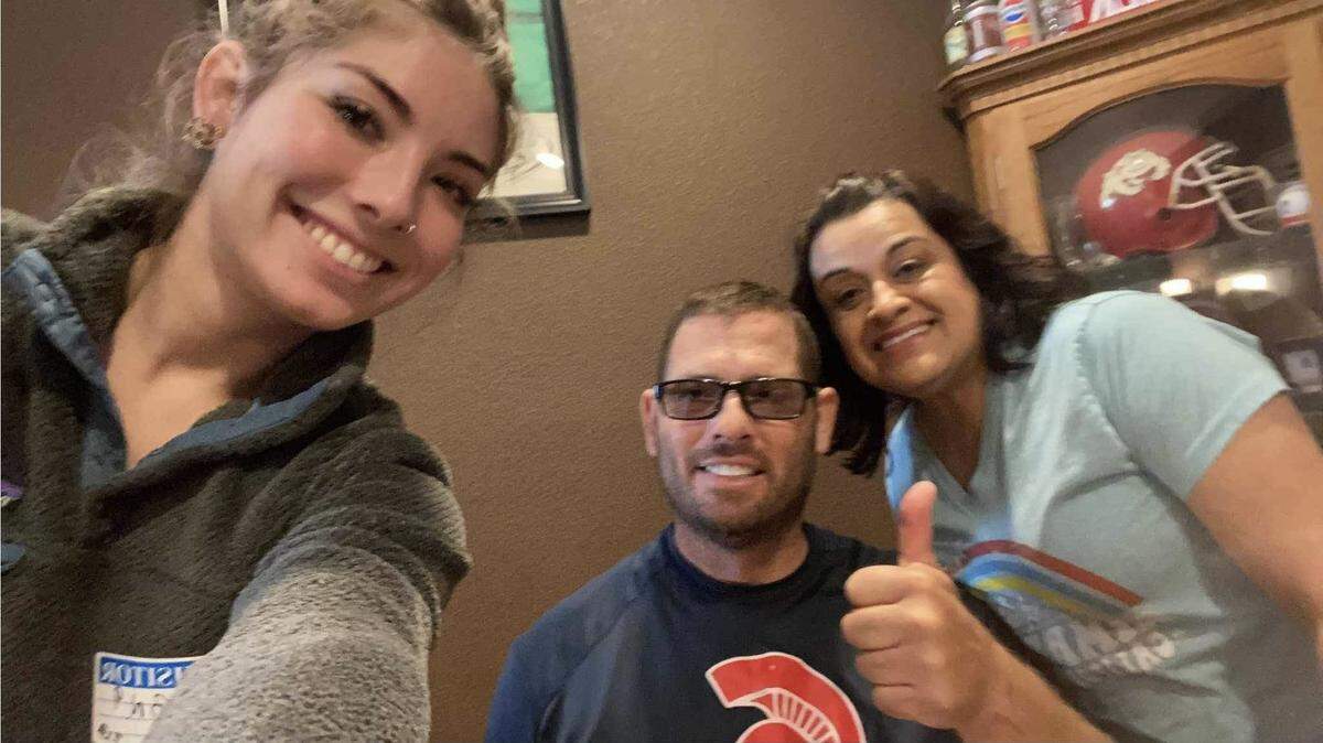 Strathmore High football coach Jeromy Blackwell seen with his wife, Caroline, and daughter, Kylee.