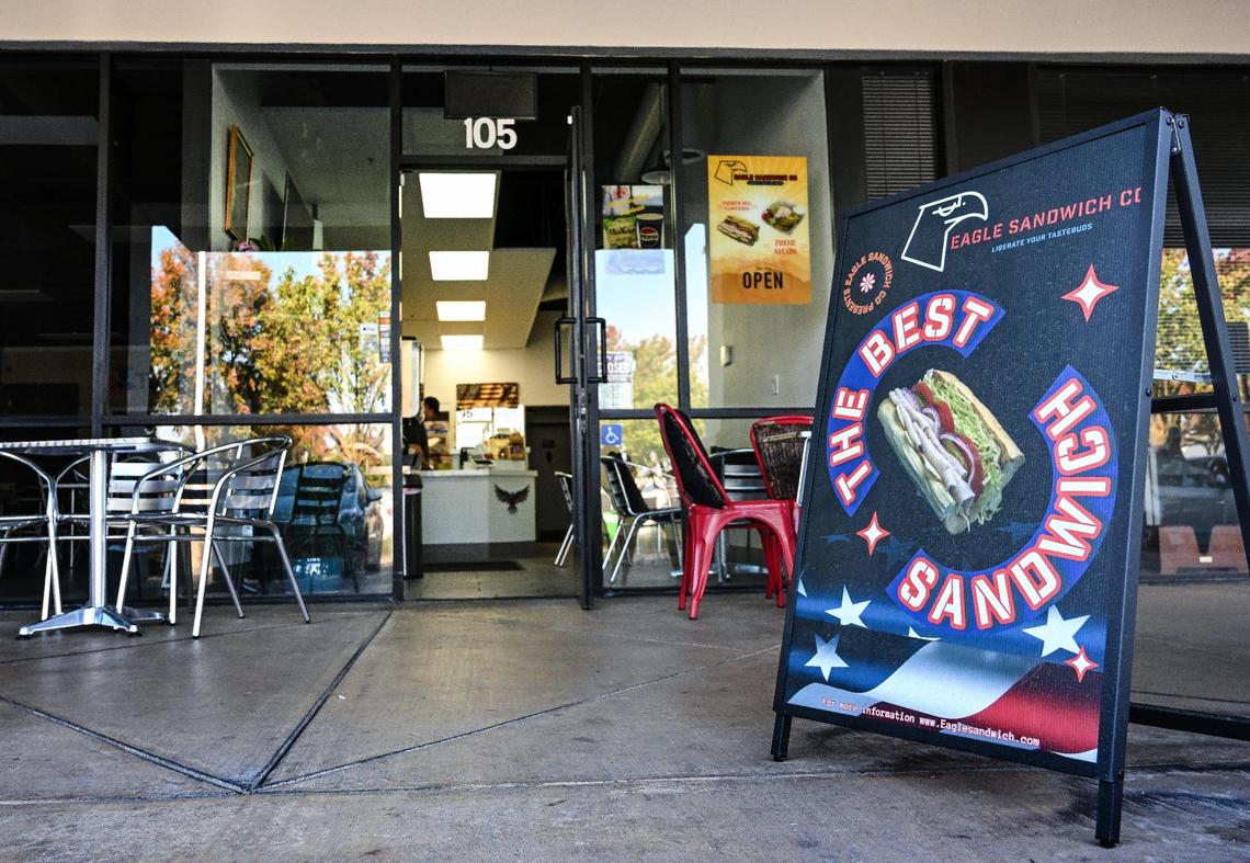 Eagle Sandwich Co., which opened in June at the RiverView Shopping center at Friant and Fort Washington roads, has a patriotic theme and touts quality ingredients on their sandwiches.