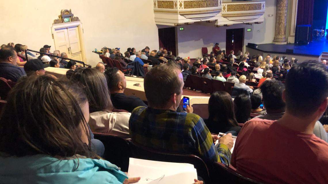 About 400 people attended a town hall at the Cornerstone Church in downtown Fresno, California on Tuesday, Nov. 2, 2021.