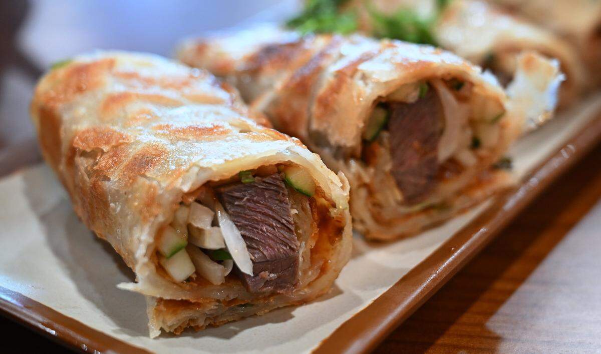 The House Special Beef Roll is seen at Dumpling U. Photographed Wednesday, Jan. 28, 2026 in Fresno.