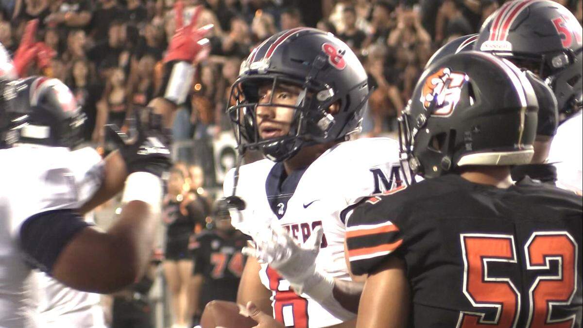 Brandon Ramirez had two touchdowns to lead San Joaquin Memorial to a 23-21 victory over Central at Koligian Stadium on Friday, Aug. 26, 2022