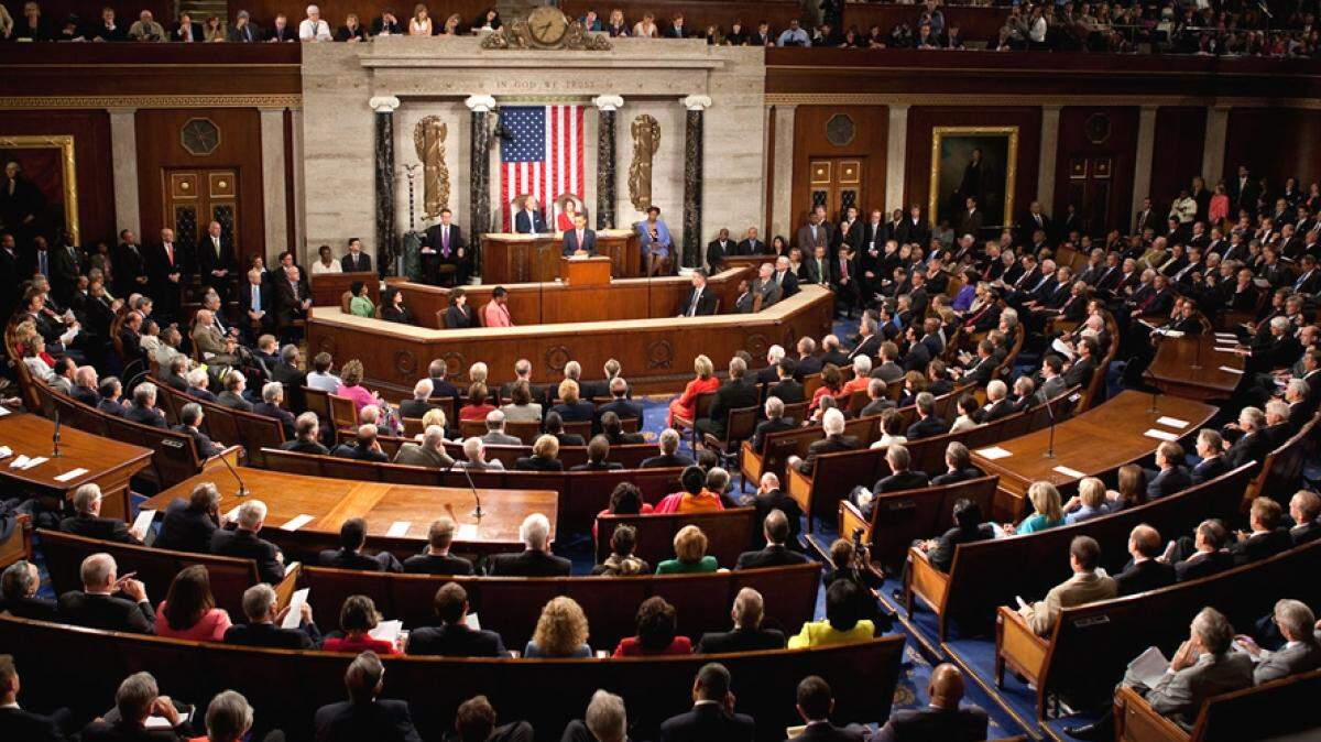 The House of Representatives during a major address.