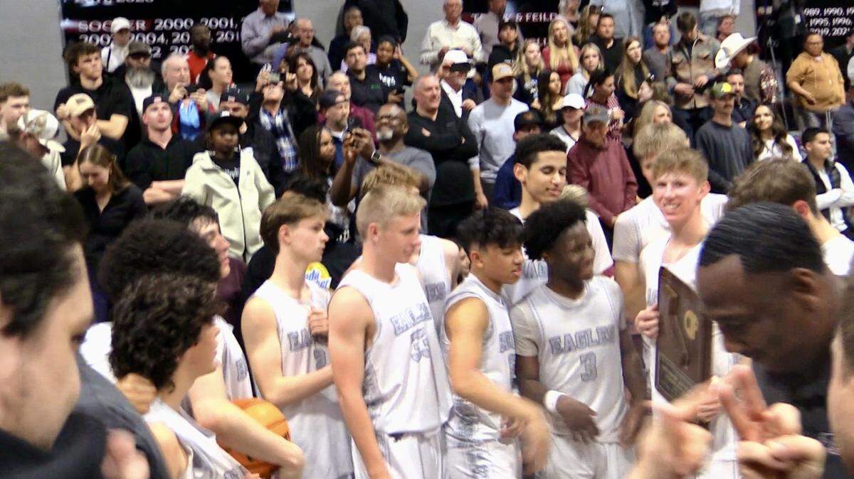 Fresno Christian celebrates a CIF Southern California Division IV title.