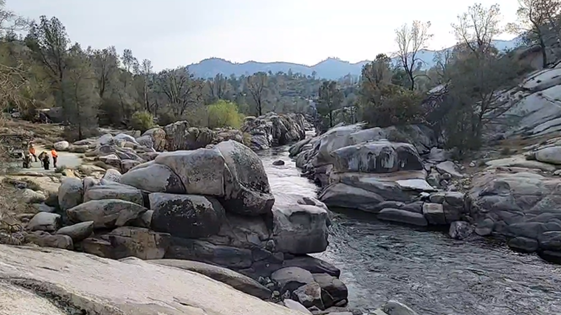 A child was swept away in the Kern River in Keyesville, California, on April 2, 2022, the sheriff’s office said. Search rescue efforts have continued.
