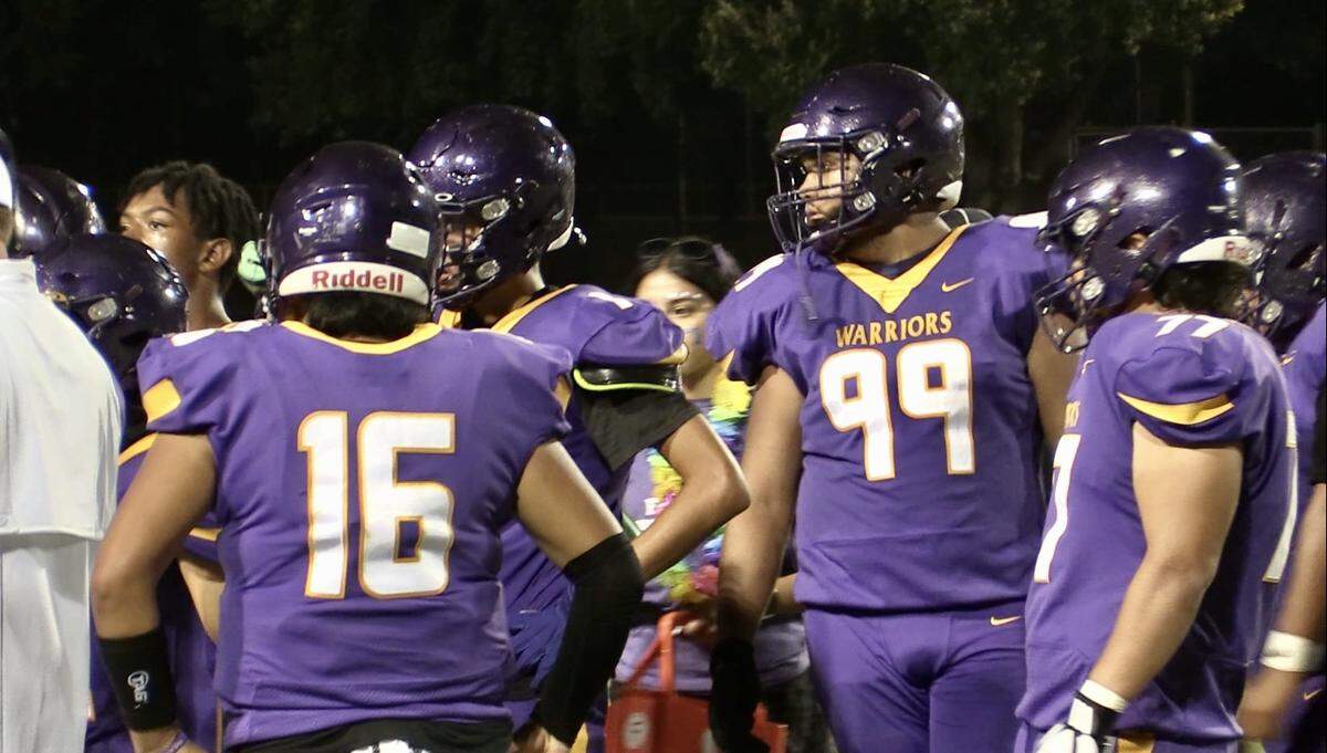 Fresno High takes a break during its game against Chowchilla on Friday, Aug. 25, 2023.