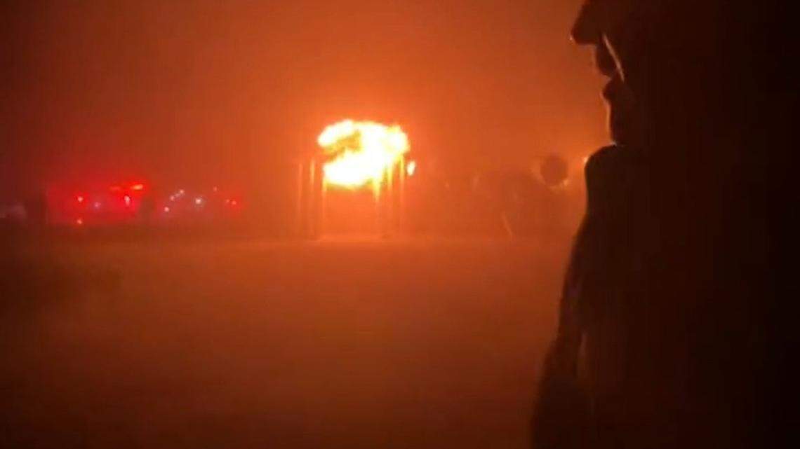 A screengrab of an Instagram post from outside the creamery of Raw Farm southeast of Kerman, where all packaging, inventory and products were burned Saturday, Jan. 8, 2022, according to the Instagram post from Organic Pastures, the owners of the farm. 