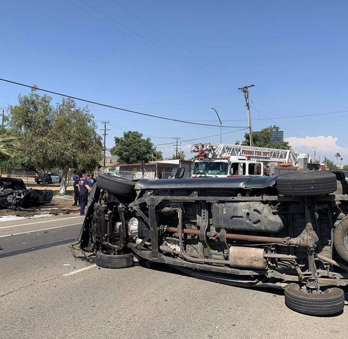 A two-car car collision sent four men to the hospital on Thursday, June 4, 2020.