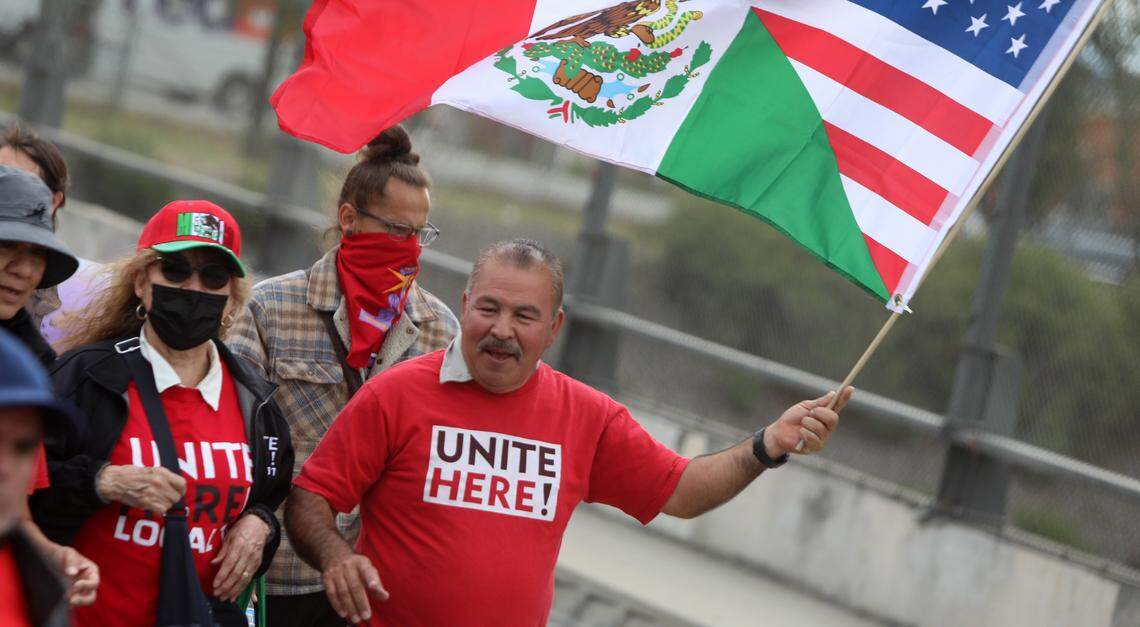 Various union representatives took part in the 3-mile march from Delano to Forty Acres on what would have been UFW founder César E. Chávez’s 98th birthday on March 31, 2025.
