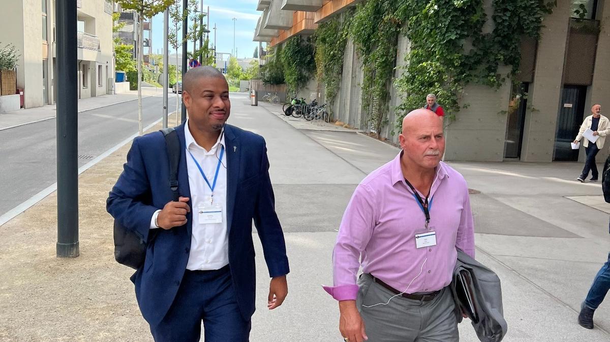 Fresno Mayor Jerry Dyer, right, and Deputy Mayor Matthew Grundy, left, are participating in the Vienna Social Housing Academy this week.