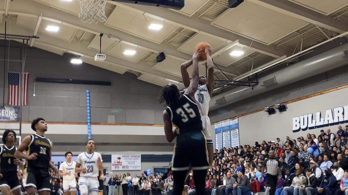Bullard’s Jaleel Jackson goes up for a shot against Edison in a County/Metro Athletic Conference game.