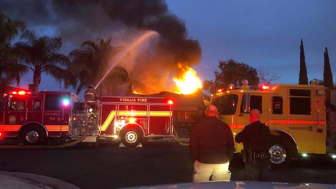 Visalia police pulled a man from his burning home around 6 a.m. Saturday, Nov. 30, 2019, according to Visalia Fire Department. He was not injured.