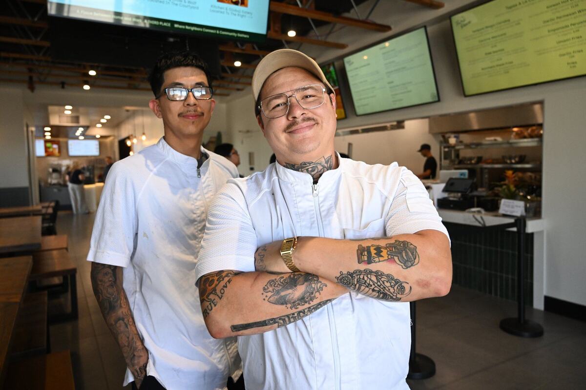 Chef Rob Vieira, right, with chef de cuisine Jose Beltran, left, are serving up global cuisine at The Third Place Global Eatery in the former Franco’s Mexican Restaurant location along Pollasky Ave. in Clovis.