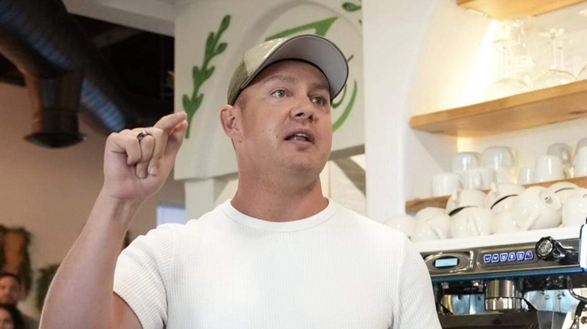 Fresno City Council candidate Nick Richardson makes a point during the 2024 campaign. Richardson leads opponent Roger Bodnakar by 954 votes in the latest update by the Fresno County Clerk/Registrar of Voters.
