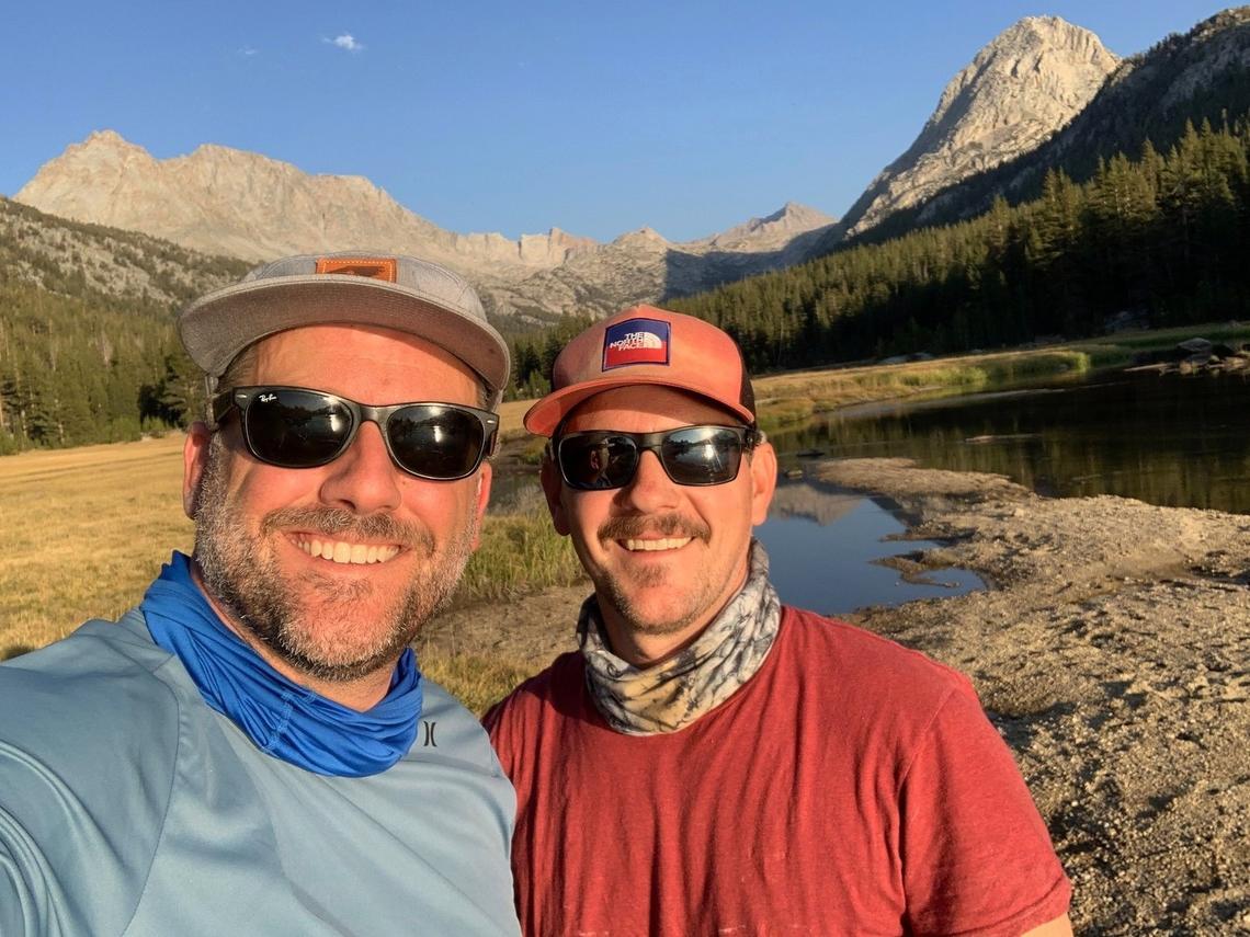 Clay Steward, left, friend Brent McNelis in Evolution Valley before the Creek Fire started.