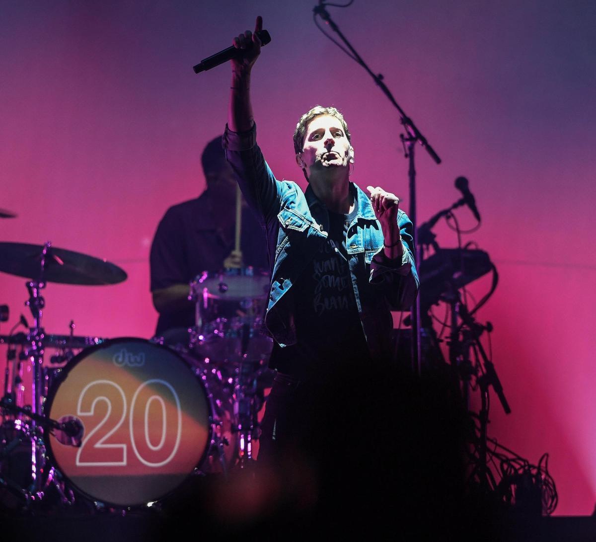 Rob Thomas of Matchbox Twenty performs with the band at the Save Mart Center in Fresno during their Slow Dream tour on Wednesday, May 24, 2023.