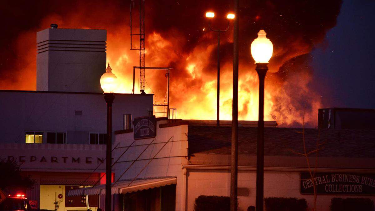 Two firefighters died Tuesday night from a massive fire at a library in Porterville, CA. Crews struggled to put out the flames from the two-story building. Cause of the fire wasn’t immediately known.