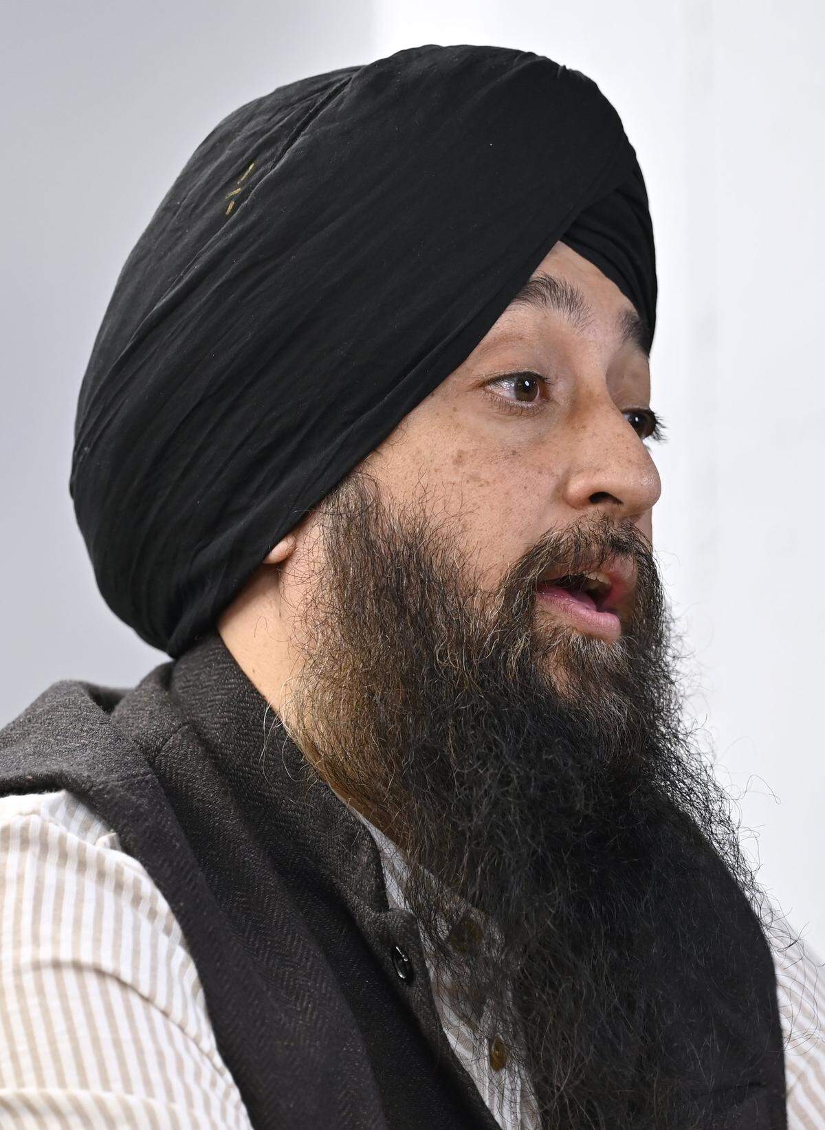 Dictrict 1 candidate Deep Singh, seen during a Fresno City Council forum held by The Fresno Bee Friday, April 17, 2026 in downtown Fresno
