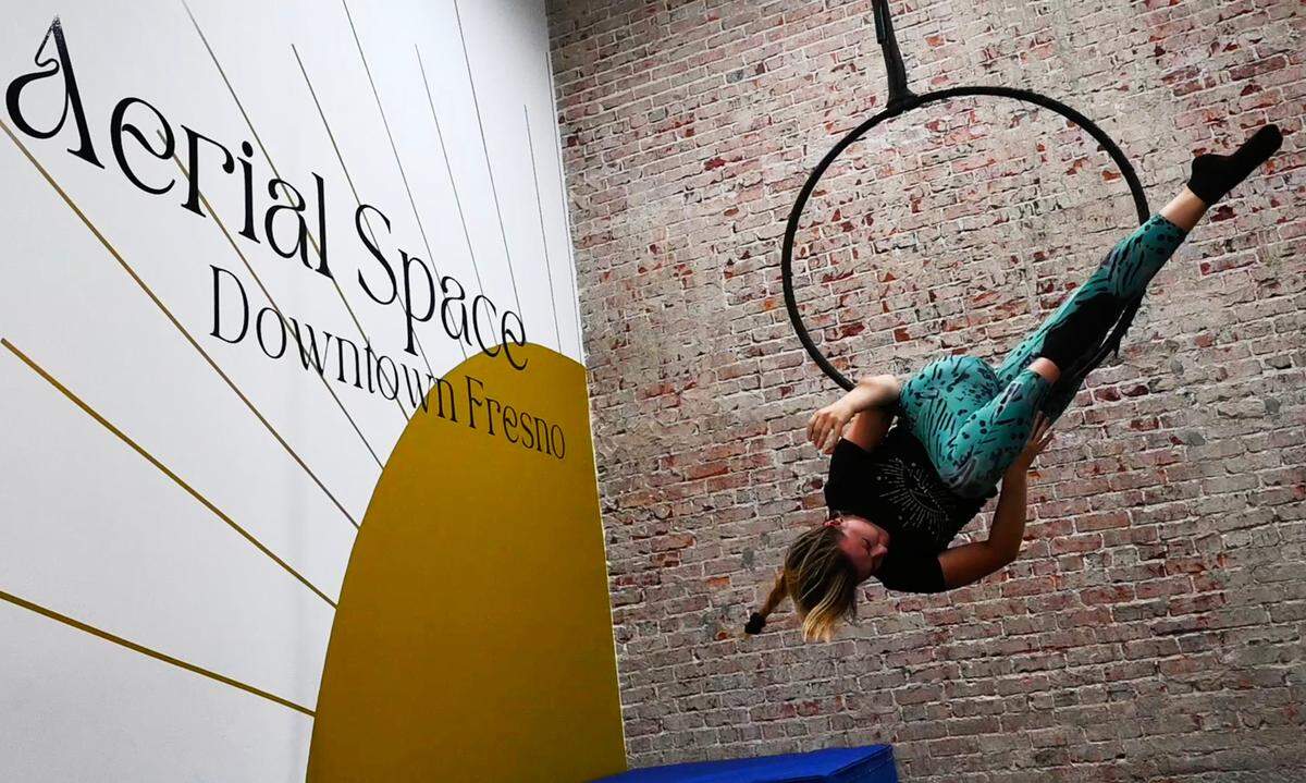 Aerial Space - Downtown Fresno is just one new business making its home in the Sun Stereo Warehouse, a former historical Ford dealership in Fresno’s downtown Brewery District. Photographed Thursday, Aug. 18, 2022 in Fresno.