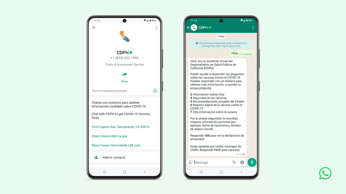 California se conviertó en el primer estado del país en lanzar un asistente virtual para combatir la desinformación sobre el COVID-19, enfocado en la comunidad de habla hispana. / California became the first state in the country to launch a virtual assistant to combat misinformation about COVID-19, focused on the Spanish-speaking community.