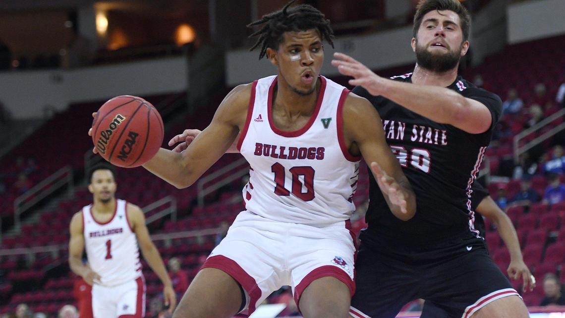 Fresno State forward Orlando Robinson, seen in action from earlier this season, scored 22 points and had eight rebounds and four blocked shots in the Bulldogs’ 59-52 victory over Santa Clara in the championship game of the Southern California Challenge. Robinson was selected the tournament MVP.