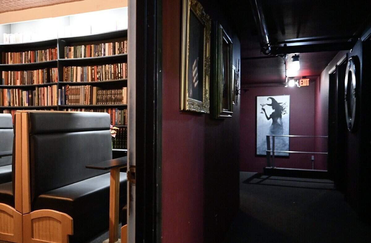 Lisa Tackett's new The Enchanted Pour features a speakeasy on the second floor, photographed Thursday, June 25, 2026 in Fresno.
