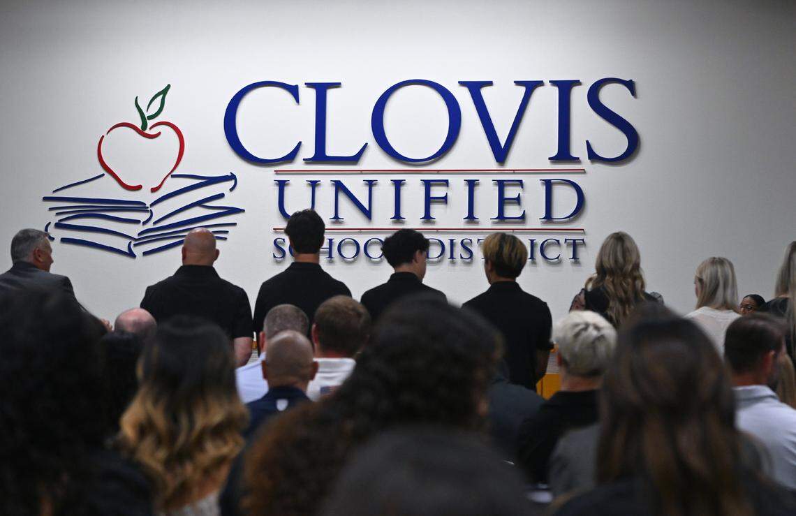 Students athletes and their coaches are recognized for achievements at the Clovis Unified School District board meeting Wednesday, April 3, 2024 in Clovis.