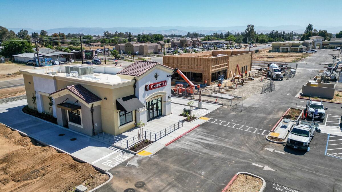 Construction continues on the Loma Vista Marketplace in east Clovis, including at Chipotle, pictured in this Fresno Bee file photo from May 29.